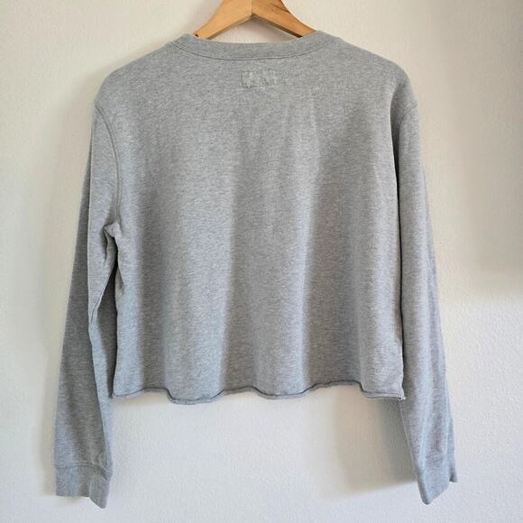 Ralph Lauren Denim& Supply Cropped Sweatshirt Brooklyn Electric Womens M Gray - Picture 2 of 5